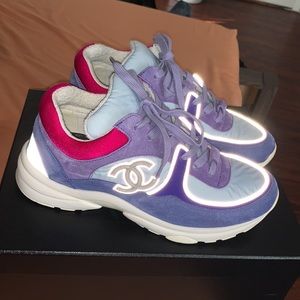 SOLD Nylon Calfskin Suede Chanel Sneakers